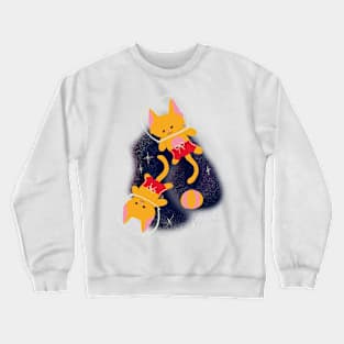 Cats Summer Space Swimming Vortex Crewneck Sweatshirt